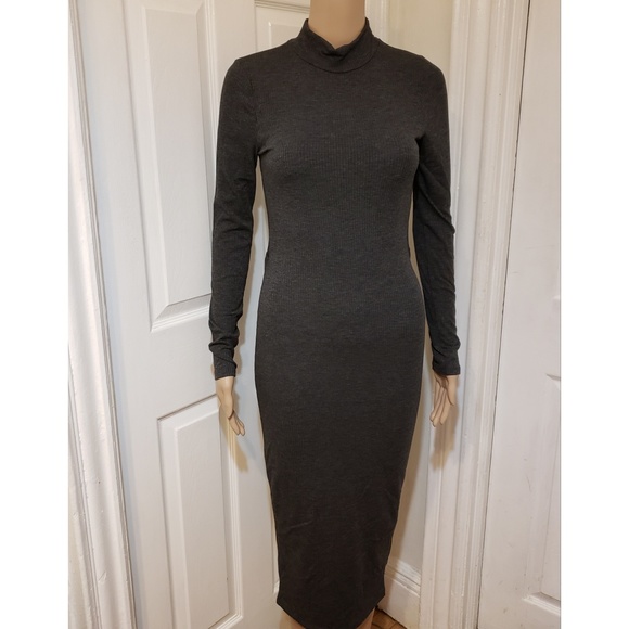 NWT| {CHARCOAL SLICE BACK COLUMN DRESS} - Picture 5 of 10